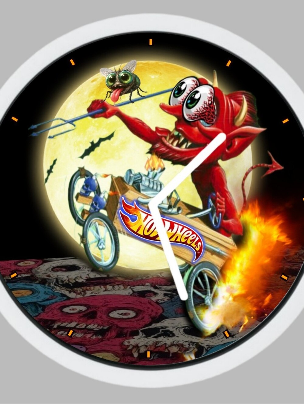 Hot Wheels Devil Dragster Wall Clock - Black/Red/Yellow